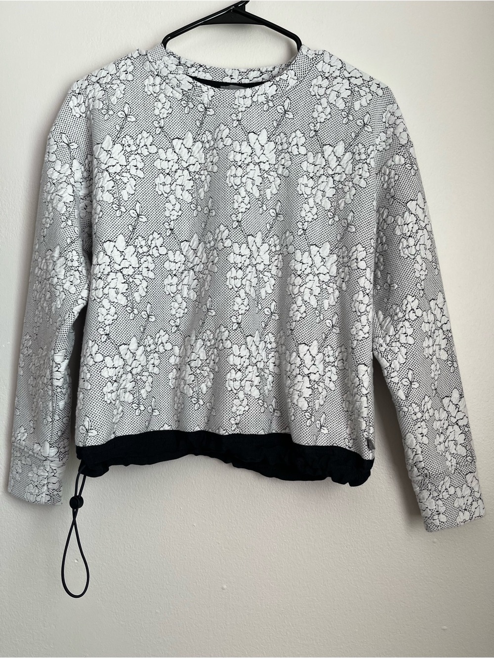 T by Talbots Floral Jacquard Pullover Sweatshirt XS